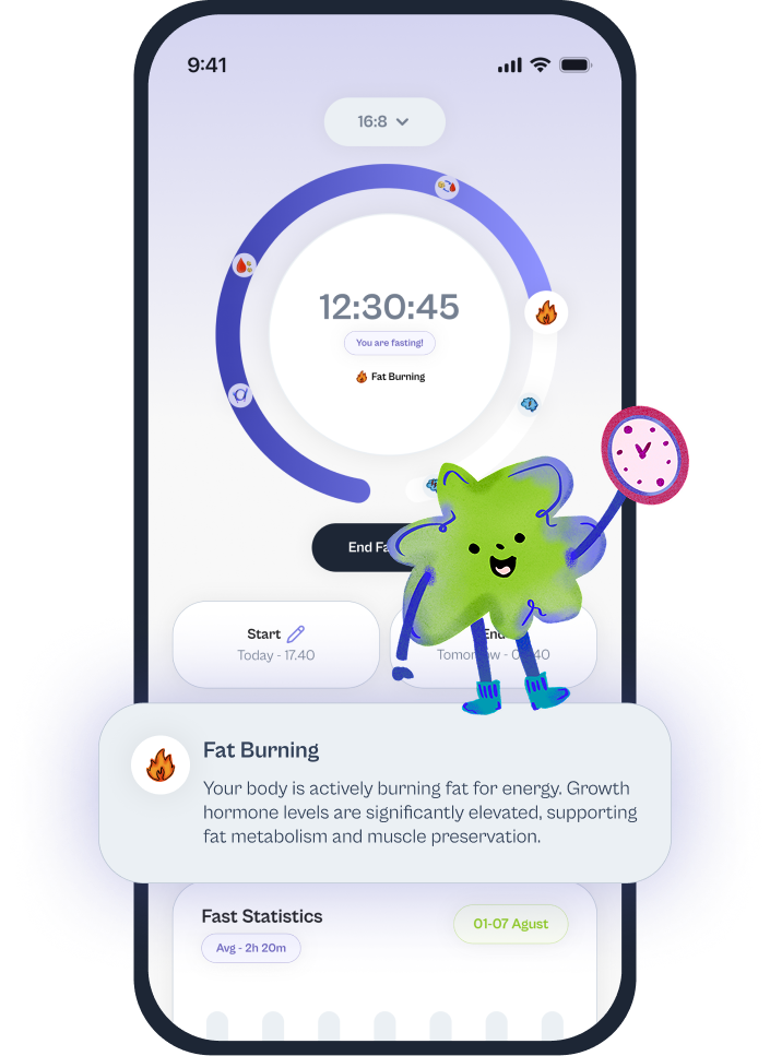 Lettuce intermittent fasting timer and educational timeline